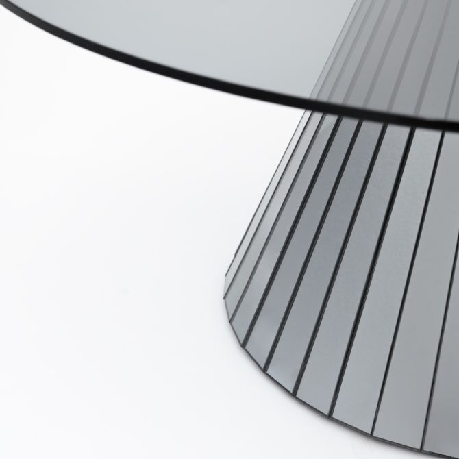 Modern Mirrored Circle Glass Coffee Table per il soggiorno contemporaneo 64x64 3
