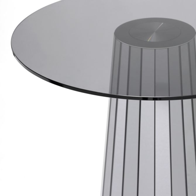 Modern Mirrored Circle Glass Coffee Table per il soggiorno contemporaneo 64x64 7