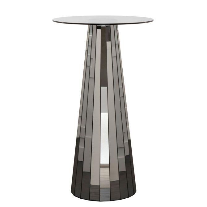Modern Mirrored Circle Glass Coffee Table per il soggiorno contemporaneo 64x64 6