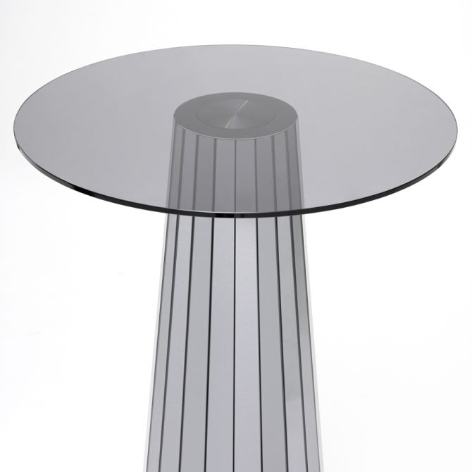Modern Mirrored Circle Glass Coffee Table per il soggiorno contemporaneo 64x64 8