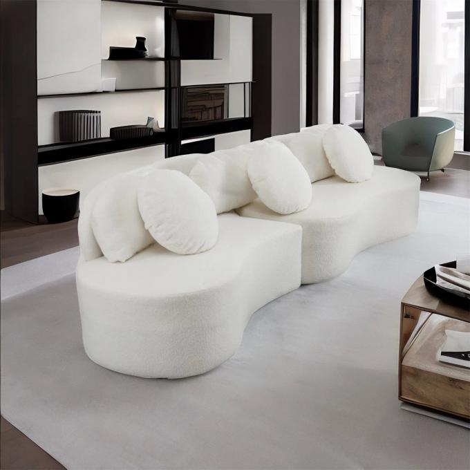 Divano in tessuto di fascia su misura Divano in tessuto bianco Divano per la casa di lusso 1
