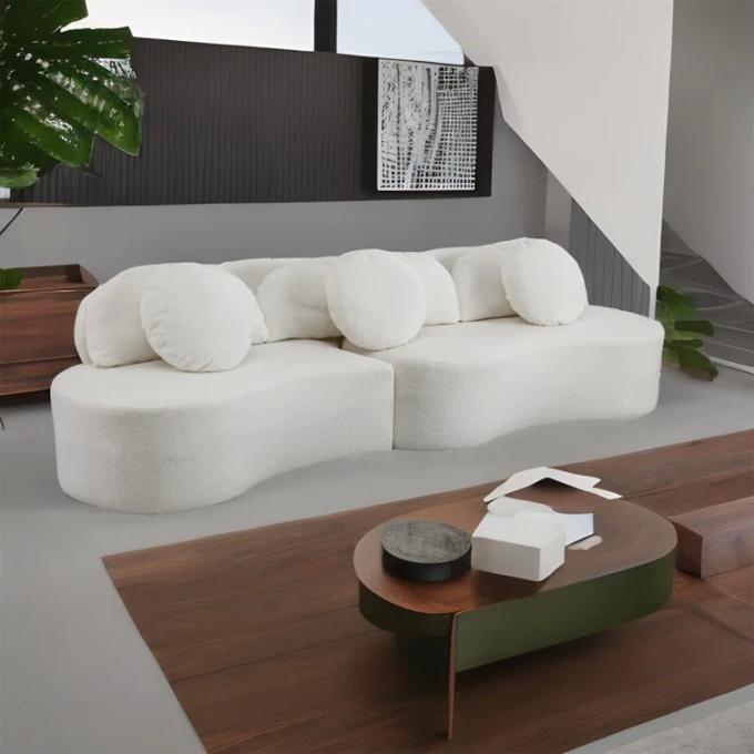 Divano in tessuto di fascia su misura Divano in tessuto bianco Divano per la casa di lusso 3