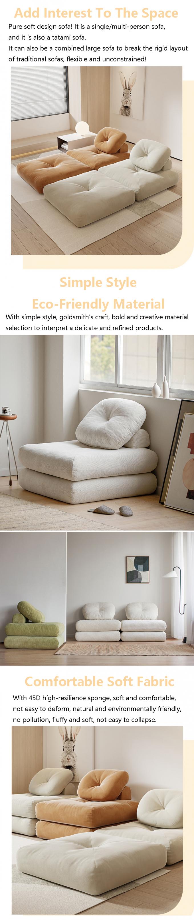 Divano divano divano letto tatami con tessuto di velluto 1