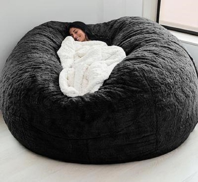 Sedile da salotto da 7 piedi di larghezza, con sacchetto di fagioli gigante. 4