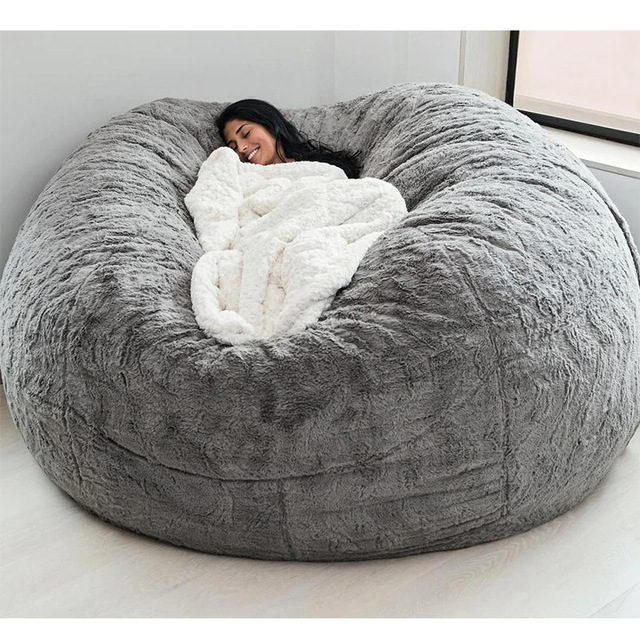 Sedile da salotto da 7 piedi di larghezza, con sacchetto di fagioli gigante. 7