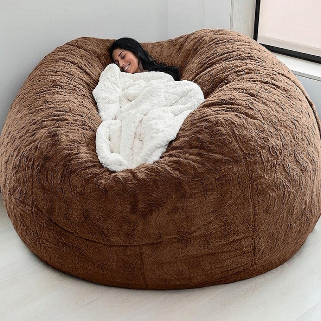 Sedile da salotto da 7 piedi di larghezza, con sacchetto di fagioli gigante. 8