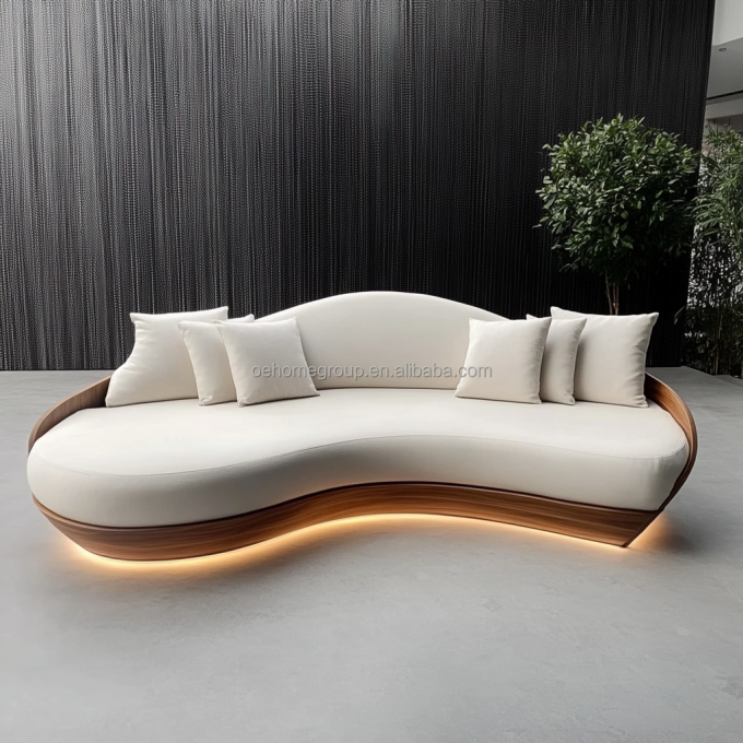 Arredamento del soggiorno Divano di velluto nordico leggero lusso divano a due posti creativo sedia con materiale di rivestimento in tessuto 6