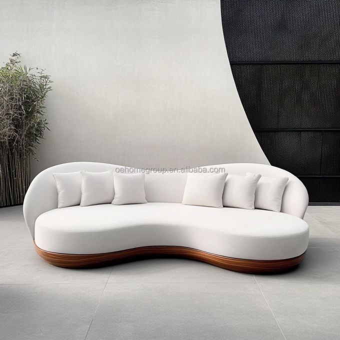 NO Divano sezionale di design moderno gonfiabile con stile angolare e tessuto di velluto modulare curvo 2