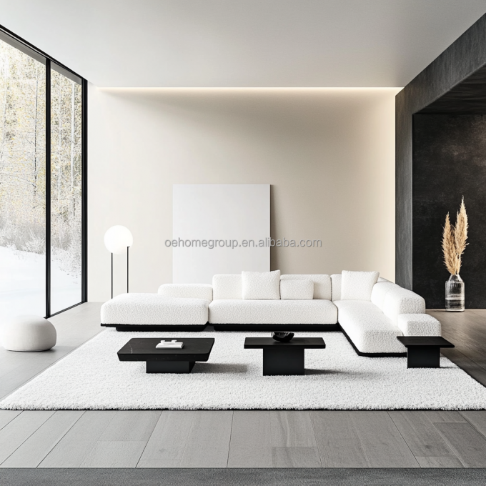 NO Divano sezionale di design moderno gonfiabile con stile angolare e tessuto di velluto modulare curvo 4