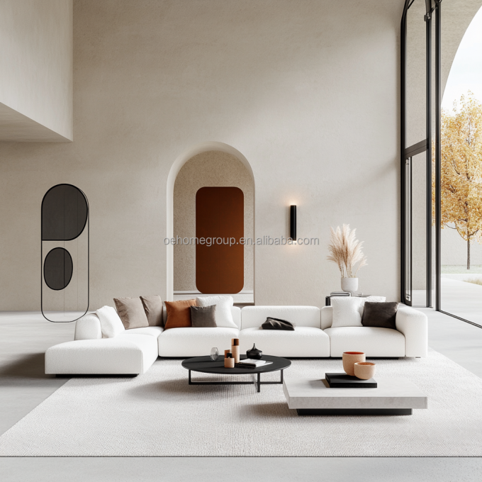 NO Divano sezionale di design moderno gonfiabile con stile angolare e tessuto di velluto modulare curvo 5