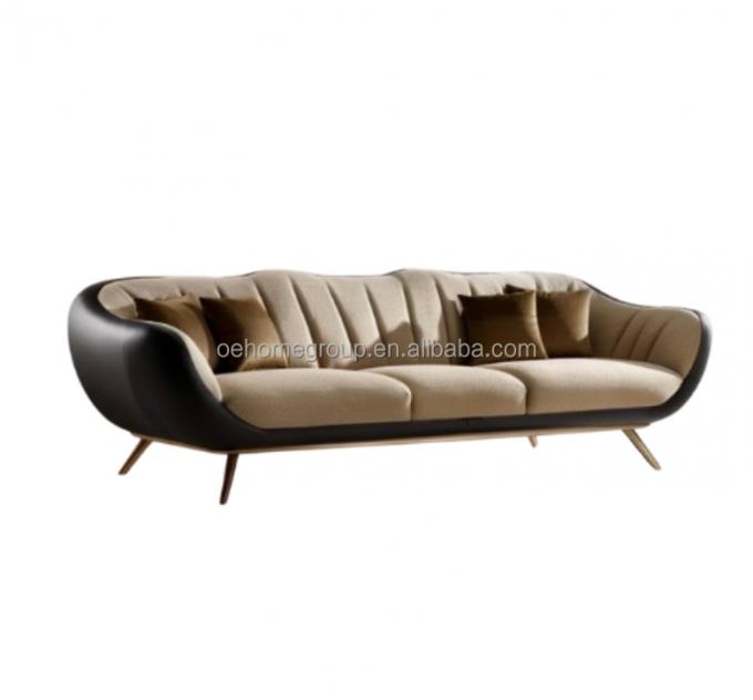 Divano moderno imbottito da 2 a 3 posti Divano leggero Salone di lusso Divano da letto Divani di cuoio Divano mobili 3