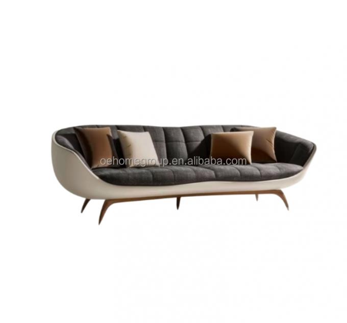 Divano moderno imbottito da 2 a 3 posti Divano leggero Salone di lusso Divano da letto Divani di cuoio Divano mobili 4