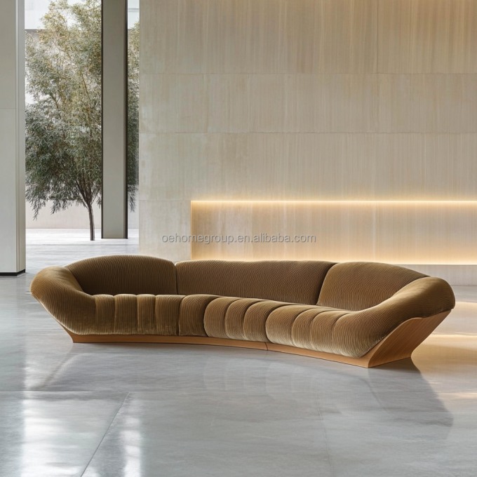 Divano angolare in velluto stile moderno per soggiorno, a forma di U, hotel, lusso leggero, combinazione modulare 3