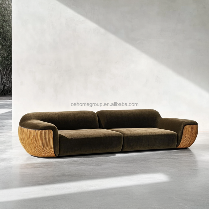 Divano angolare in velluto stile moderno per soggiorno, a forma di U, hotel, lusso leggero, combinazione modulare 4