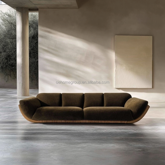 Divano angolare in velluto stile moderno per soggiorno, a forma di U, hotel, lusso leggero, combinazione modulare 5