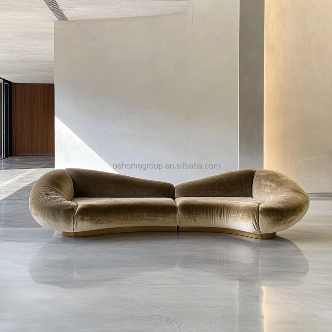Divano angolare in velluto stile moderno per soggiorno, a forma di U, hotel, lusso leggero, combinazione modulare 6
