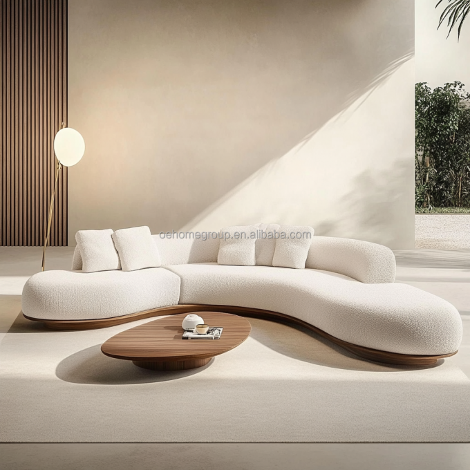 2 Divano a colori di noce in stile Wabi-sabi giapponese per il design del soggiorno moderno e il set di mobili per la casa 3