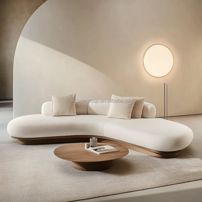 2 Divano a colori di noce in stile Wabi-sabi giapponese per il design del soggiorno moderno e il set di mobili per la casa 4