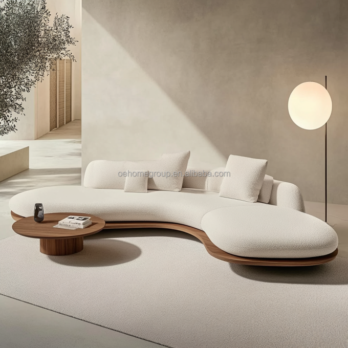 2 Divano a colori di noce in stile Wabi-sabi giapponese per il design del soggiorno moderno e il set di mobili per la casa 6