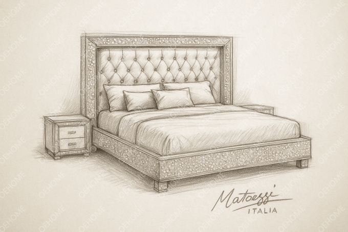 Ultimi design di mobili per camera da letto Letto imbottito a specchio di lusso con diamanti di cristallo King/Queen size per hotel e ville 1