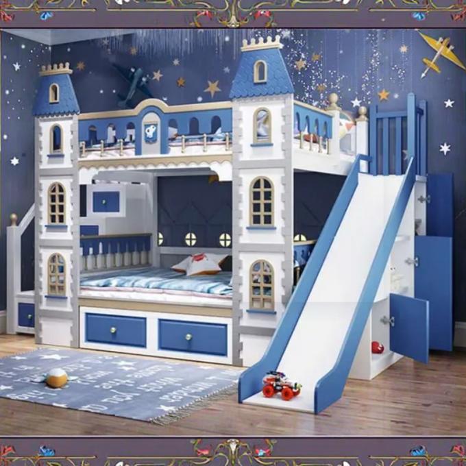 Mobili da letto blu da non perdere legno massello e MDF Letto a tappeto per ragazzi in blu 9