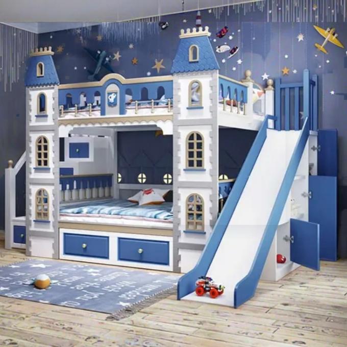 Mobili da letto blu da non perdere legno massello e MDF Letto a tappeto per ragazzi in blu 10
