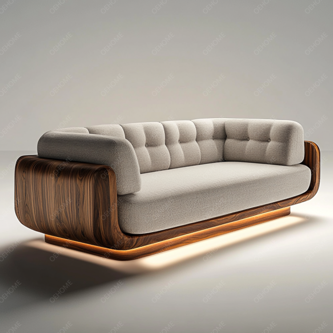 Divano Chesterfield in stile europeo minimalista per soggiorno, moderno, con gambe in legno bianco, set con colore personalizzato e design di lusso 3