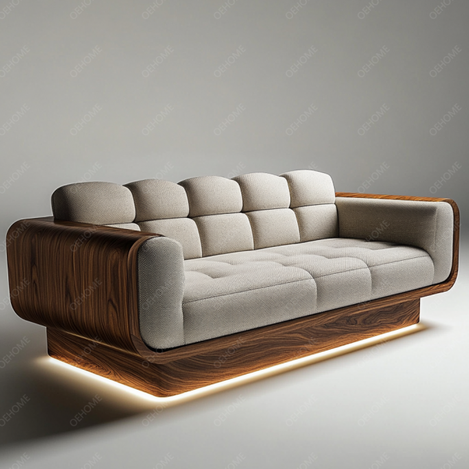 Divano Chesterfield in stile europeo minimalista per soggiorno, moderno, con gambe in legno bianco, set con colore personalizzato e design di lusso 6