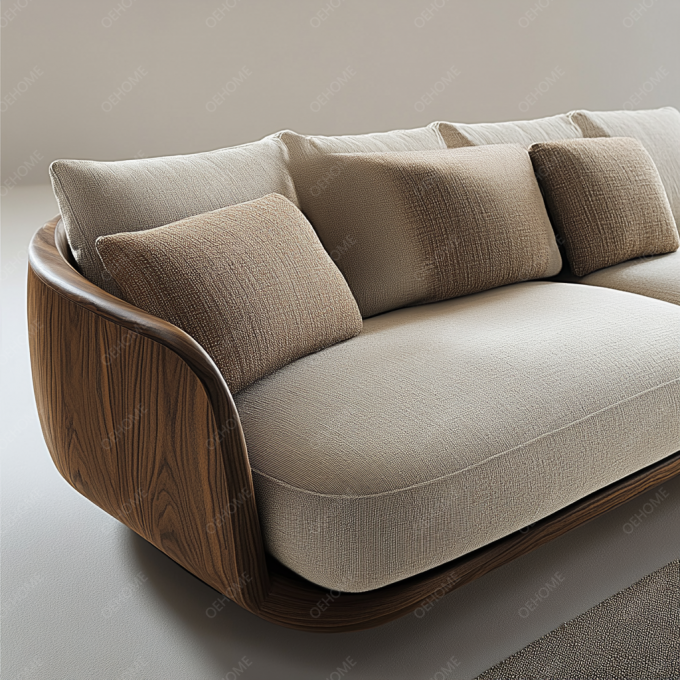 Divano Chesterfield in stile europeo minimalista per soggiorno, moderno, con gambe in legno bianco, set con colore personalizzato e design di lusso 9