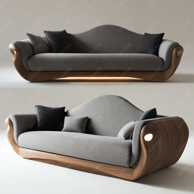Divano Chesterfield in stile europeo minimalista per soggiorno, moderno, con gambe in legno bianco, set con colore personalizzato e design di lusso 11