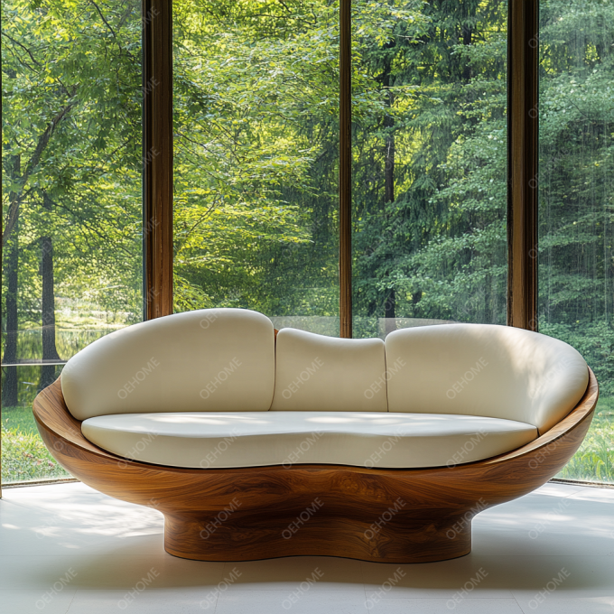 Divano moderno personalizzabile con semplice salotto di arte gambe in legno e angolo per creare un'atmosfera rilassante 5