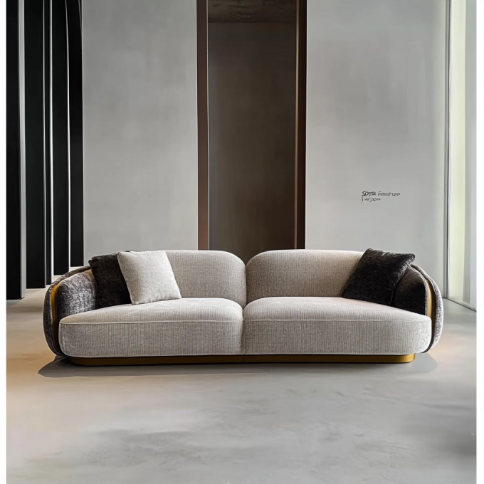 Moderno Minimalista Lusso Set Divano in Legno Mezzo Cerchio Designer Rotondo Curvo Divano Per Sala da Pranzo Soggiorno Laboratorio 2