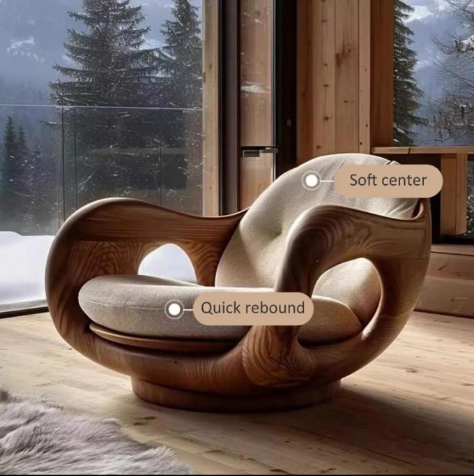 Poltrona Divano Singola in Legno Massello in Stile Italiano Reclinabile Tipo 1 Design Creativo Cabina di Prima Classe Trasformabile 3