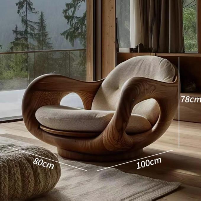 Poltrona Divano Singola in Legno Massello in Stile Italiano Reclinabile Tipo 1 Design Creativo Cabina di Prima Classe Trasformabile 4