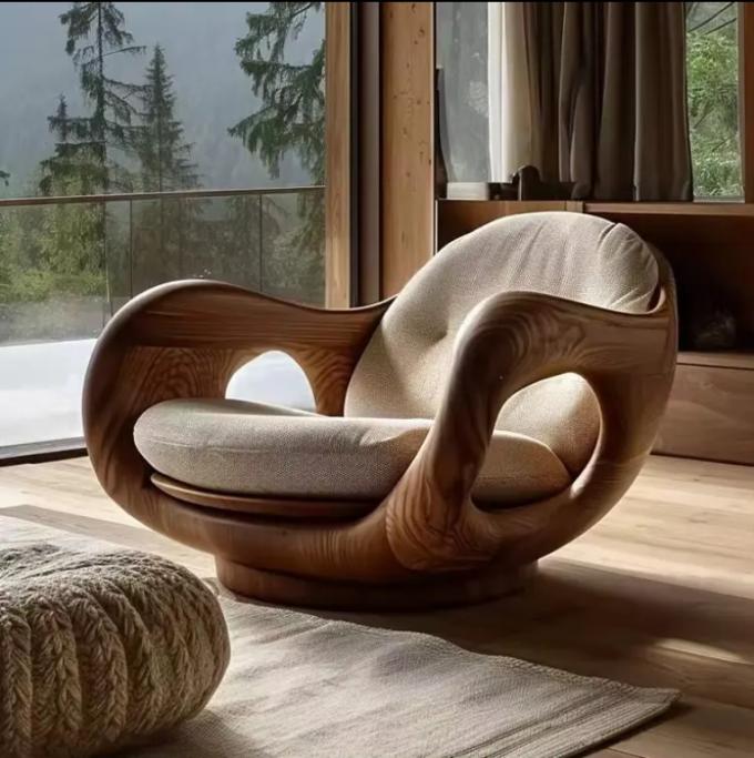 Poltrona Divano Singola in Legno Massello in Stile Italiano Reclinabile Tipo 1 Design Creativo Cabina di Prima Classe Trasformabile 6