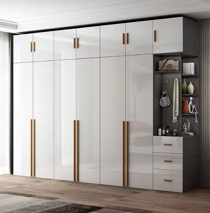 Guardaroba in legno MDF a 2 ante moderno e personalizzato per camera da letto, funzionale ed estensibile 1