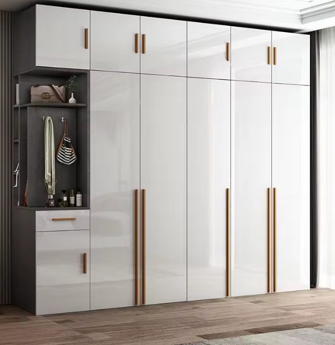 Guardaroba in legno MDF a 2 ante moderno e personalizzato per camera da letto, funzionale ed estensibile 3