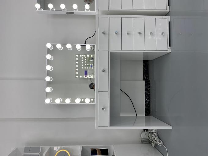 Y imballaggio Modern Dressing Table With Light Mirror Camera da letto Vanity Dresser Makeup Desktop Led Mirrors Set cassetti camerieri 4