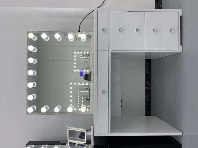 Y imballaggio Modern Dressing Table With Light Mirror Camera da letto Vanity Dresser Makeup Desktop Led Mirrors Set cassetti camerieri 7
