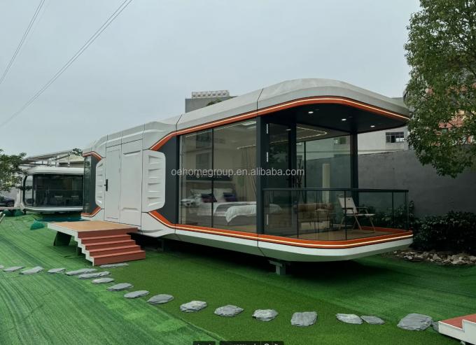 Casa prefabbricata Hotel di lusso Villa modulare 2 camere Case prefabbricate Edificio prefabbricato Capsula spaziale Cabine prefabbricate 18