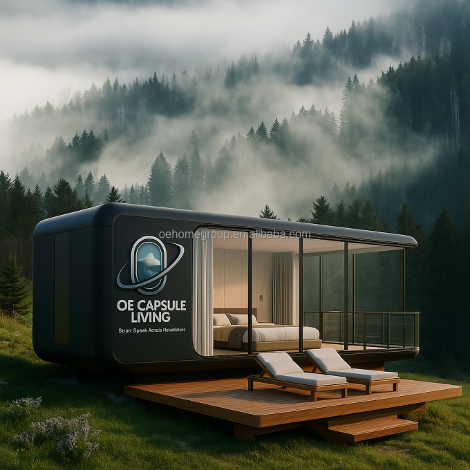 Case modulari prefabbricate di lusso Holiday Resort Hotel Apple Cabin Capsule House 4