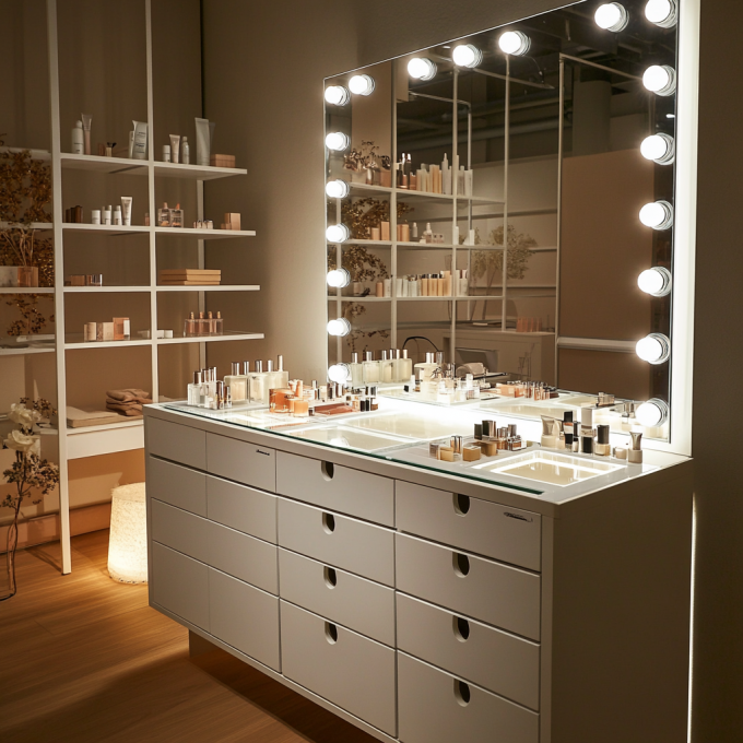 Specchio Trucco con Luci Specchio Cosmetico con 15 Lampadine LED Dimmerabili 16