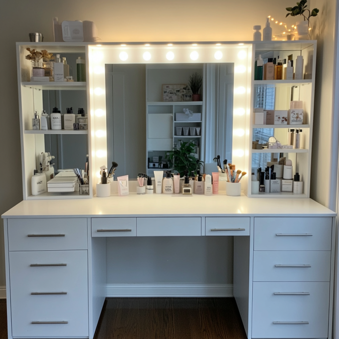 Specchio Trucco con Luci Specchio Cosmetico con 15 Lampadine LED Dimmerabili 22