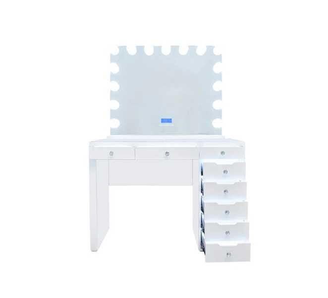 Tavolo da spogliatoio Specchio Maquillatore Tavolo Moderno Camera da letto Stoccaggio Maquillatore Tavolo Vanità 24