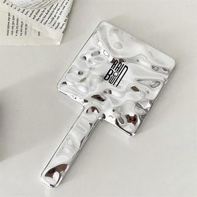 Ogni giorno Personalizzazione Manico Specchio a mano Logo Personalizzazione Piccolo Glitter Specchi di trucco d'argento