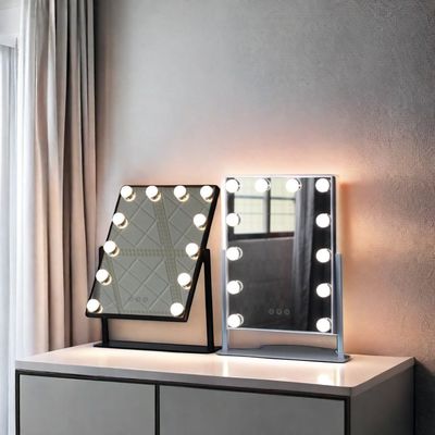Sensore tattile 8x illuminato Lupe di ingrandimento Specchio di trucco rotazione a 360 gradi