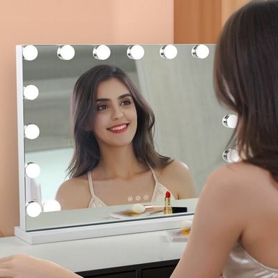 Moderno Chrome Led Hollywood Vanity Mirror Ingrandimento con luci