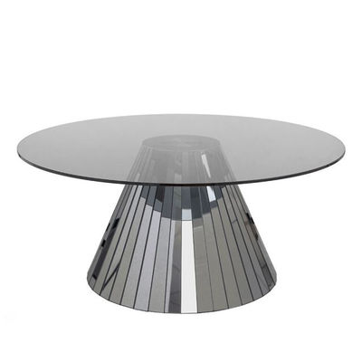 Modern Mirrored Circle Glass Coffee Table per il soggiorno contemporaneo 64x64