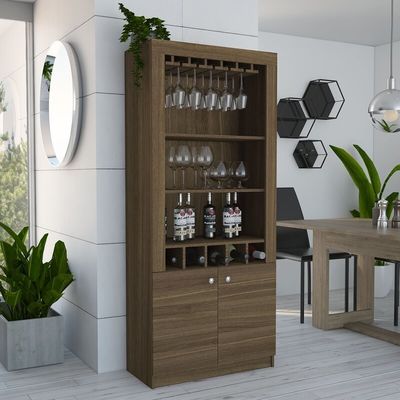 Bar industriale angolo Wine Rack Armadio con scaffali in legno Design a parete