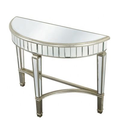 Mobili specchiati in argento antico Demilune Console Tavolo Custom